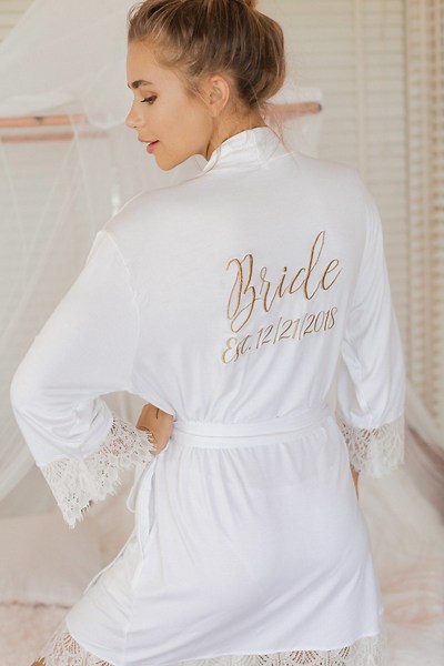 Bridal Shower Gift Getting Ready Robe | Gift for Bride Lace Bridal Robe | Bride Robe Personalized | Bride Robe Mrs Robe | Mrs Gifts - Etsy