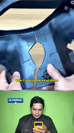688K views · 8K reactions | New Creative Hacks at Home ( Trik kreatif terbaru yang bisa ditiru di rumah ) cara perbaiki dop batok motor bagian depan dari pelor hekter . #reaction #reactionvideo #reactionviral #toolstips #lifestyle #LifeHacks #diy #diyprojects #DIYTools #DIYInspiration #jangkuanluas | Mohamad Chanra | Facebook