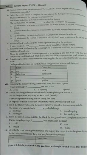 class10 English cbse board sample paper