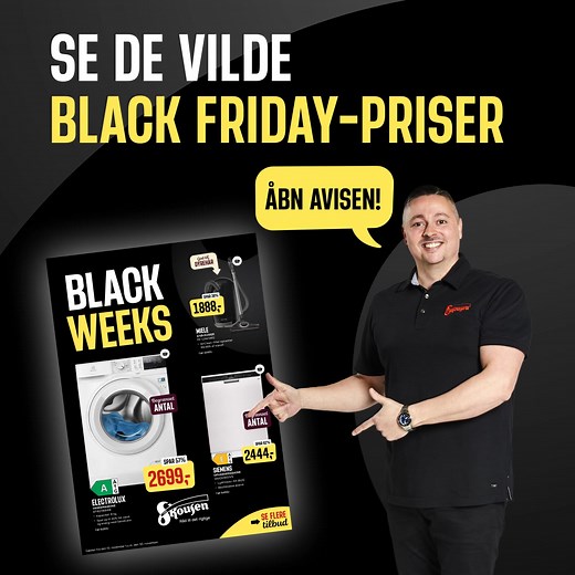 BLACK FRIDAY ER I GANG! 🖤 Spar op til 50 % på hvidevarer og udstyr til hjemmet ➜ https://tilbudsavis.skousen.dk/tilbudsavis/ Det bliver ikke billigere. Punktum. | Skousen
