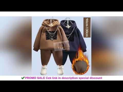 Winter Boys Padded Sets Children's Thicken Suit Autumn Fleece Hooded Sweatshirt Sweatpants 2 Pieces