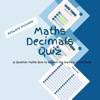 Maths Decimals Quiz Game Activity