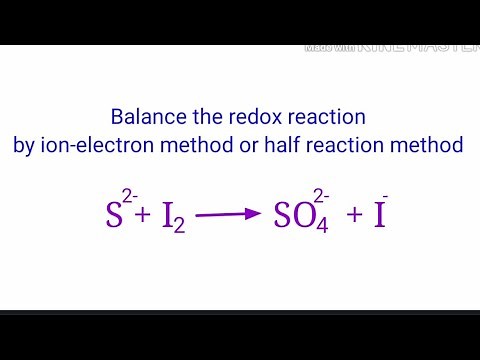 S 2-+I2=SO4 2-+I - balance the redox reaction by ion electron method of half reaction method