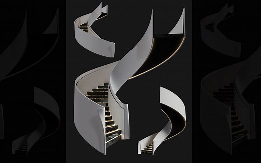 现代旋转楼梯建模解析