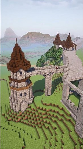 Check out this simple tower build for your castle #minecraft #minecraftbuilding #buildideas