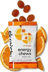 Skratch Labs Energy Chews | Gummies for Running, Cycling, and Sports Performance | Gel Alternative | Orange (10 Pack) | Gluten Free, Vegan