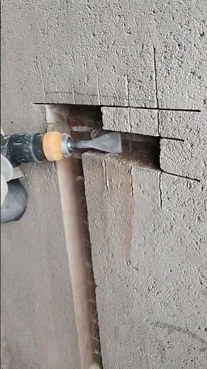 🧱 Wall Chasing Trick: Chipping Plaster Blocks With a Rotary Hammer! ⚡ #shorts