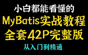 小白都能看懂的MyBatis实战教程全套42P完整版(从入门到精通)