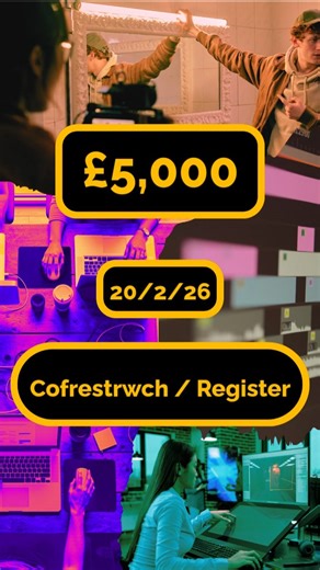 Gogledd Creadigol / Creative North on Instagram: "Yn cyhoeddi... JAM CREADIGOL 2026 📢 📢 Announcing...CREATIVE JAM 2026 💷 £5,000 Sialens arbennig gyda hyd at £5,000 o wobr i greu ffilm neu gêm fer mewn 24 awr. Dewch draw i Nyth Bangor, Chwefror 20, i ddysgu mwy am y sialens, clywed gan arbenigwyr yn y sector creadigol-digidol, ac i greu tîm! Ar fore Chwefror 26 bydd y Jam Creadigol yn cychwyn o ddifri, gyda thimau (neu unigolion) yn cael 24 awr i greu eu gêm neu ffilm, gyda £5k yn y pot ar gyf