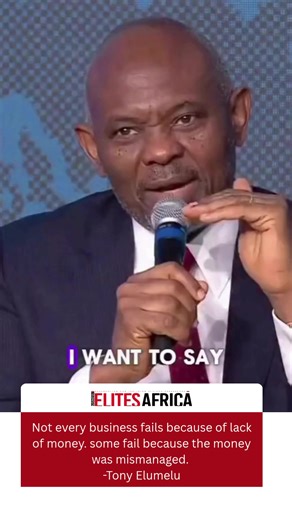 Not every Business fails because of lack of money. Some fail because the money was mismanaged - Tony Elumelu #trending #money #tony #uba #business