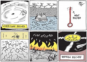 Editorial cartoon: Broken record