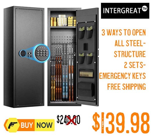 INTERGREAT 10-12 Long Gun Safe for Shotguns, Rifle & Pistols $139.98 FREE SHIPPING