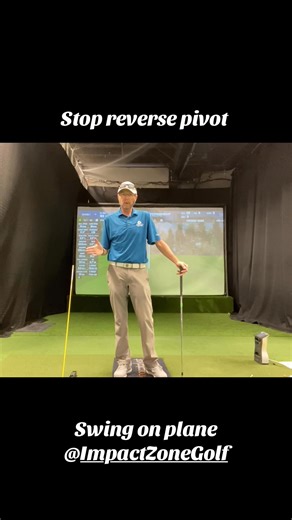 Use an alignment stick to swing on plane and prevent reverse pivot at the top. #golflessons #golftips #golfswing Impact Zone Golf | Bernard Sheridan
