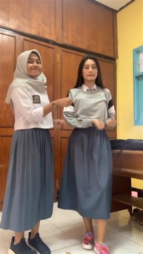 Coordinated Dance Performance in School Uniforms
