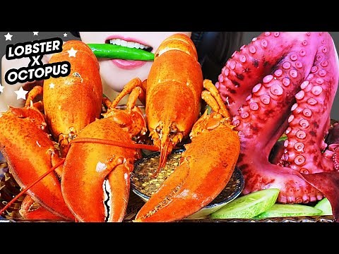 ASMR EATING ALASKA LOBSTERS X OCTOPUS TENTACLES , EATING SOUNDS | LINH-ASMR