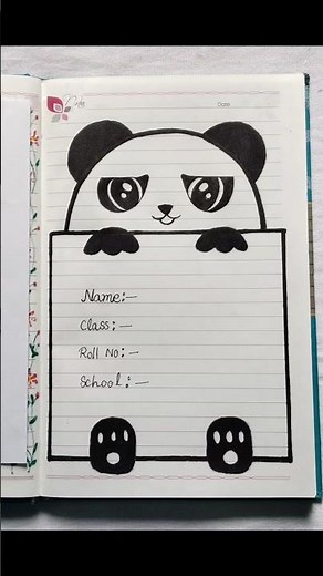 Cute panda front page design for project #fronpagedesign #borderdesigns #shorts