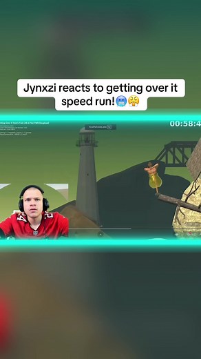 Jynxzi Reacts to Getting Over It Speedrun Moments