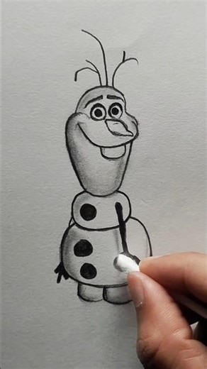 Simple & Beautiful Olaf Drawing ❄️ | Easy Frozen Art #shorts