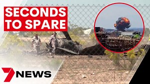 49K views · 108 reactions | A Spanish fighter pilot has survived by the skin of his teeth, ejecting just seconds before his jet ploughed into the ground and exploded. He'd been performing a stunt routine, training for a family show day when things went horribly wrong. 7NEWS at 6pm | www.7NEWS.com.au #7NEWS | 7NEWS Brisbane | Facebook