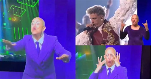 „Tai ji turėjo laimėti „Euroviziją“: gestų kalbos vertėja Clare Edwards atėmė žiūrovams žada