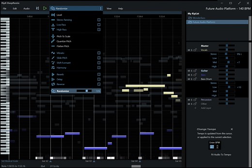 RipX DeepRemix: split stereo files, create and remix stems with this AI software