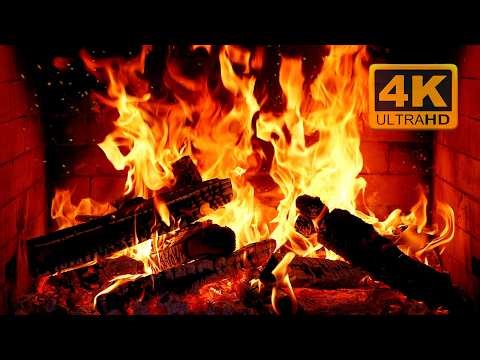 4K Cozy Fireplace 🔥 Crackling Fire Sounds for Sleep, Relax & Study Night