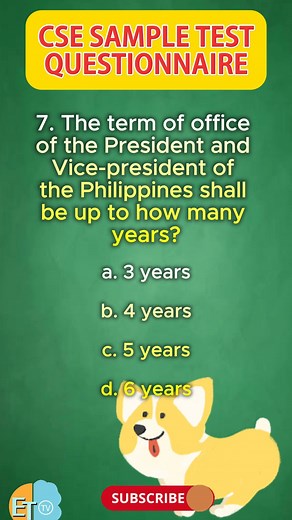 CSE SAMPLE TEST QUESTIONNAIRE Philippine Constitution, General Information, Current Events Tests No. 7 #civilservicespreparation #civilserviceexam #CivilService #CivilServicesExamination | Epinoy Tutorial TV