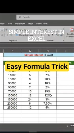 💡 Calculate Simple Interest in Excel in Seconds! #excelshorts #excel #microsoft #microsoftexcel