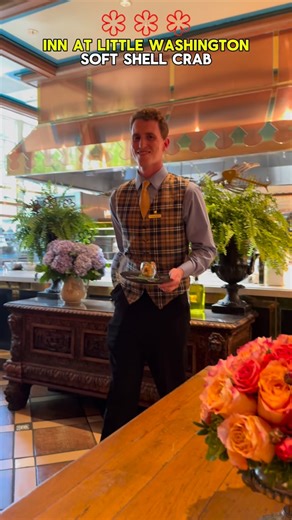 Crab may be my favorite ocean food with soft shell crab right near the top. What’s your favorite type of crab? A perfect opening snack at 3 Michelin star Inn at Little Washington. #foodie #asmrfood #michelinstar #michelinguide #softshellcrab #eating #foodtour #innatlittlewashington #highspeeddining | High Speed Dining