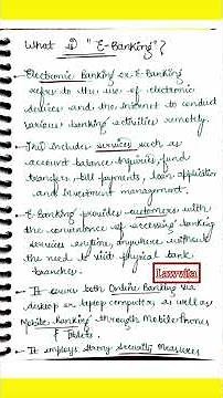 What is Electronic banking or E-banking? /meaning of electronic banking Notes