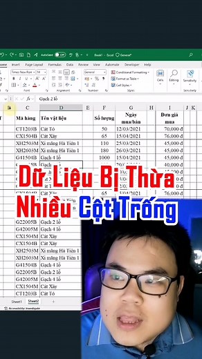 Mẹo xóa nhanh các cột trống trong Excel