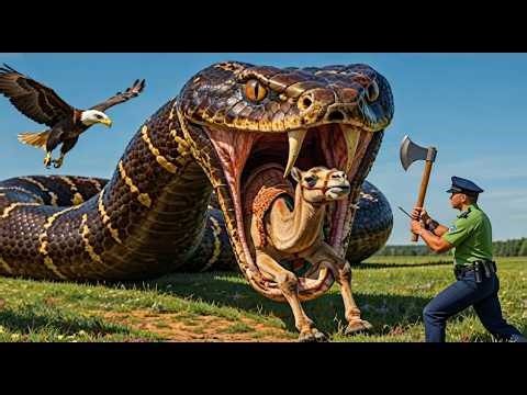AMBUSH IN THE GRASS: Ostrich Saved from Giant Python! (Real Rescue) 🐦🐍