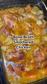 Easy Healthy dinner #smotheredchicken #bonebroth #highproteinmeals #easydinnerideas