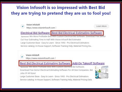 Vision Infosoft -Using Best Bid's name to fool customers into thinking they are us.