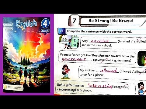 4th English Workbook Term-3 Unit-7 Be Strong Be Brave Monthly Assessment-II 2025-26 ‪@illanthendral7‬