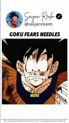 #goku can fight villains but fears needles #dragonball #dbz #dragonballz