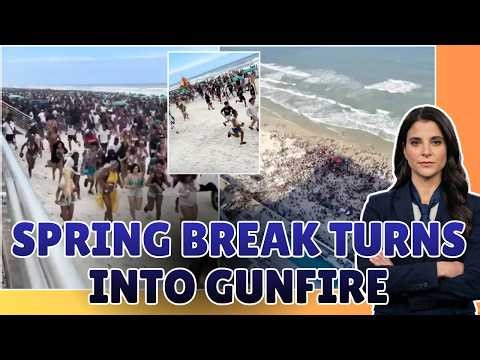 Gunfire at crowded Florida beach sends sunbathers scattering as violence erupts during spring break