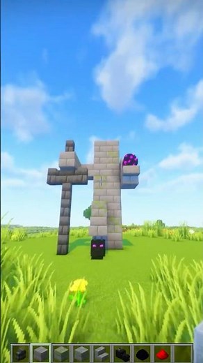 Minecraft Warrior Statue Build Tutorial! ⚔️ #shorts