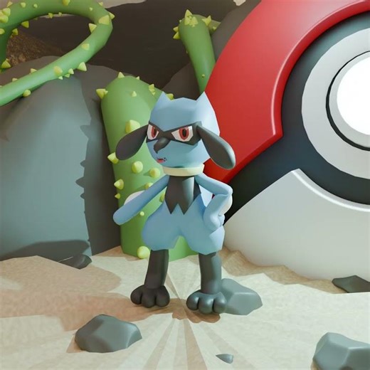 A wild Riolu appeared ! | Blender Short Animation