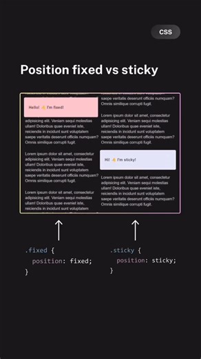 Fixed vs Sticky CSS: Never get confused again! 🚀 #css #shorts