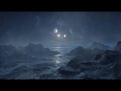 Alien Rain Sleep Ambience — Desert Planet Seen Through a Window (3 Hours)