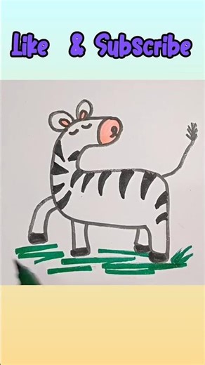 Cute Zebra Drawing | Easy Zebra Sketch Ideas #shorts #shortsfeed #art #viral #trending #ytshorts