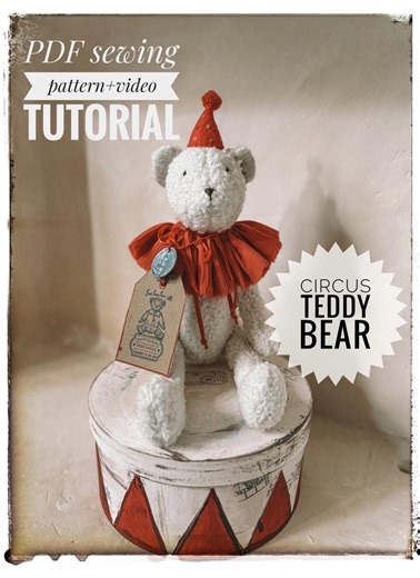 Vintage Circus Teddy Bear – Sewing Pattern   Video Tutorial - Etsy