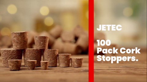 Jetec 100 Pack Assorted Cork Stoppers Wine Bottle Corks Plugs 10 Sizes Replacement Tapered Wooden Wine Stoppers for Apothecary Jar Small Bottle DIY Projects