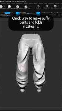 Quickly create puffy pants 👖 with folds in zBrush Tutorial