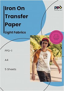 PPD 5 x A4 Inkjet Premium Transferpapier für helles Textil, Bügeleisen und Transferpresse PPD-1-5