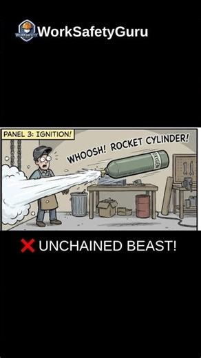 Drop it = MISSILE! 🚀 Breaks concrete walls. 🧱 Chain your cylinders! ⛓️ #safetyfirst