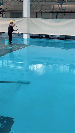 Sky blue epoxy floor coating has become the preferred choice for factory floors#epoxyfloor #工厂地坪 #Epoxy #环氧地坪 #polyurethanefloor