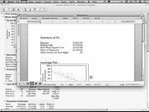 JMP Basics - Copying and Pasting Output