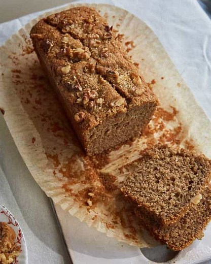 Self-Raising Flour Banana Bread (Vegan) - Baking Basics - Izy Hossack - Top With Cinnamon